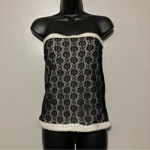 Y2K Betsy Johnson Lace and Knit Tube Top Edgy
